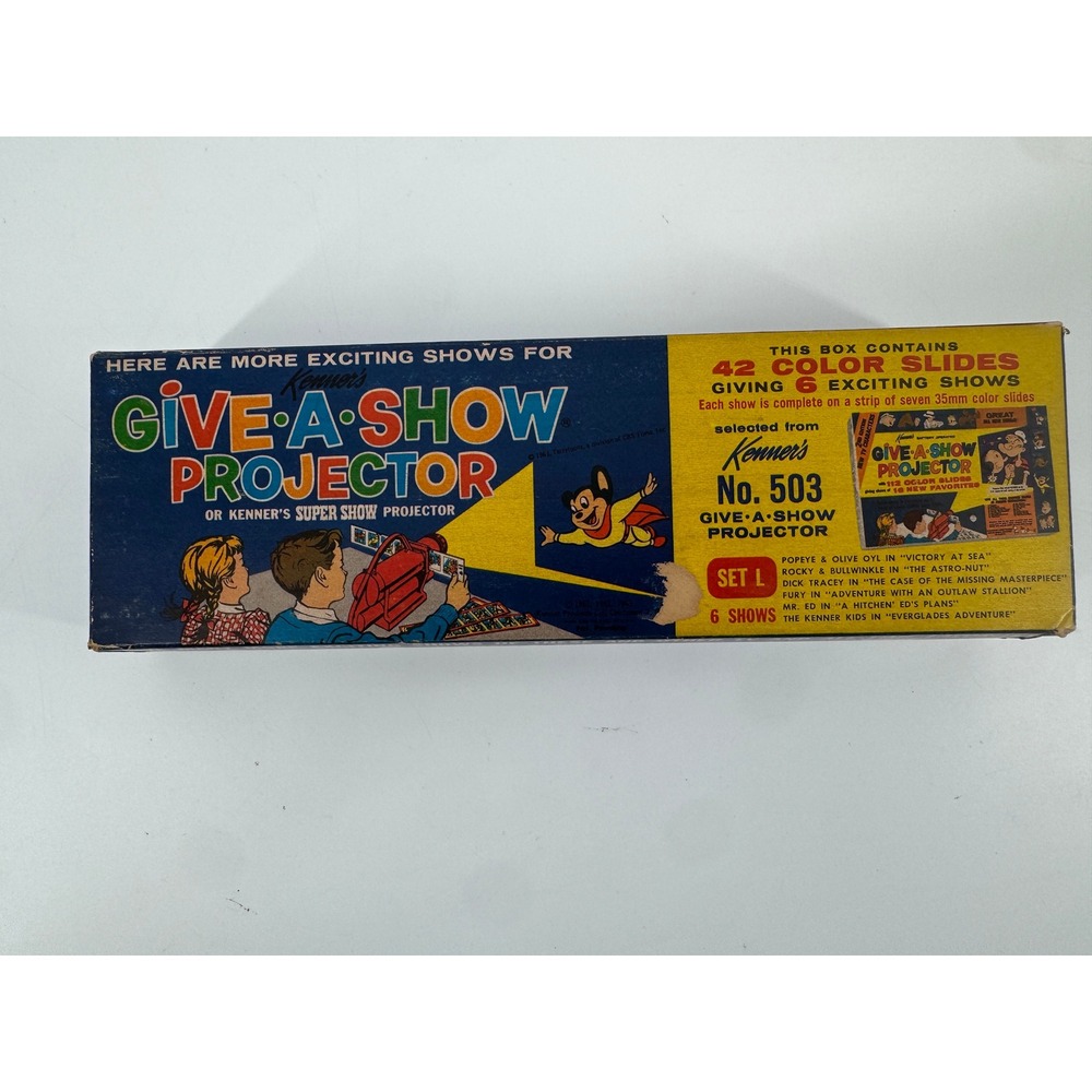 Kenner Give-A-Show Projector Slides Set L 1962 Popeye Rocky Bullwinkle Vintage